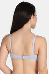 Rosaline Everyday Essentials Padded Non Wired Medium Coverage T-Shirt Bra - Grey Melange — thumbnail 3